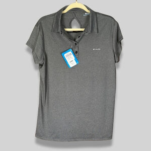 Columbia Sunlight Peak Polo Shirt UPF Sun Protection Stretch Dark Gray W XL NWT